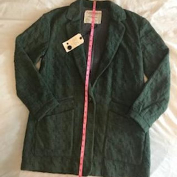 NWT Anthropologie Cartonnier Oversized Green Houndstooth Blazer Size M - Picture 5 of 10